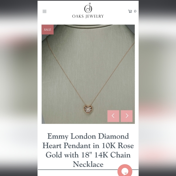 Emmy London 10k Rose Gold Diamond Heart Necklace Kay Jewelers - Picture 2 of 6